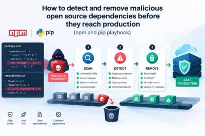 How to detect and remove malicious open-source dependencies before they reach production (npm and pip playbook)
